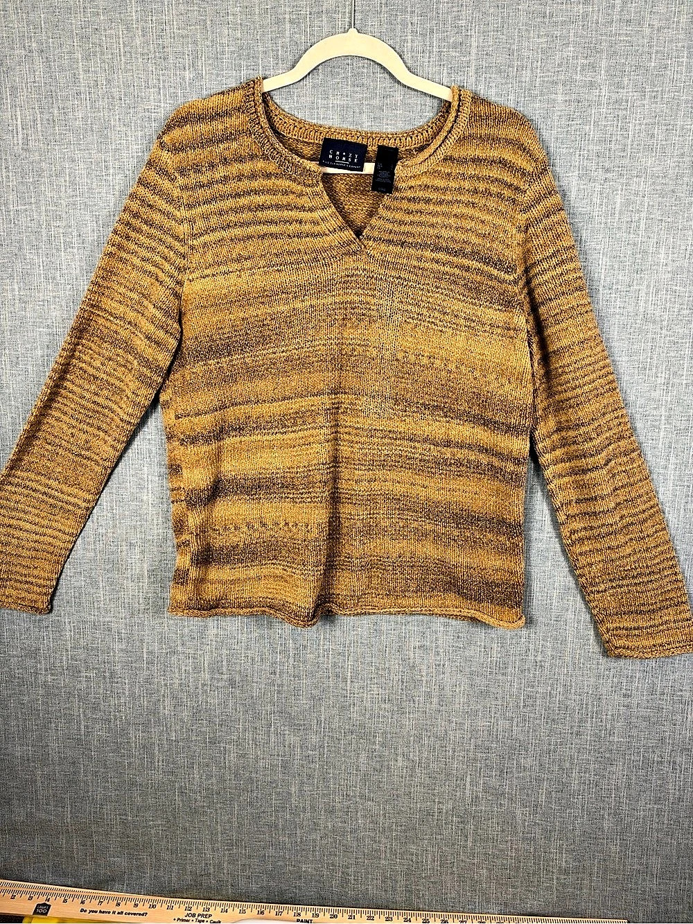 Crazy Horse Striped Knit Sweater Size Large